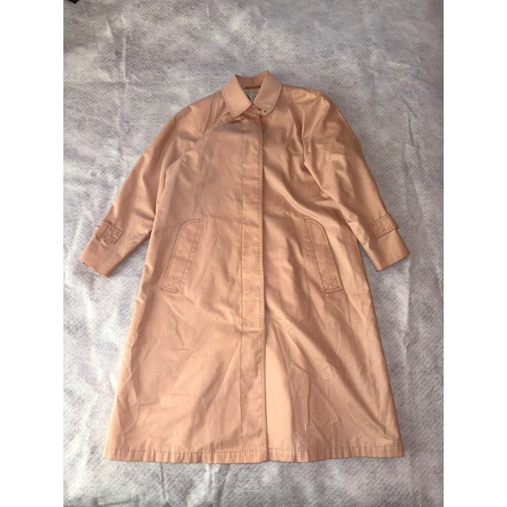 Vintage London Fog Winter Jacket Womens 4 Trench Coat Mauve Pink Made in USA